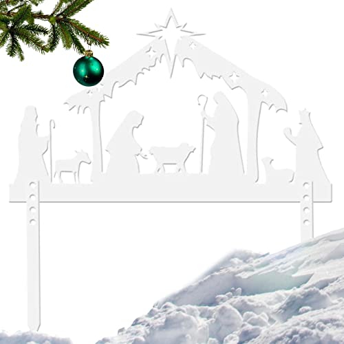 Metall-Weihnachtskrippe Silhouette, Outdoor-Weihnachtskrippe Metall-Silhouette, wetterfeste Krippe für Hof und Rasen, einfache Montage, kompakte Aufbewahrung