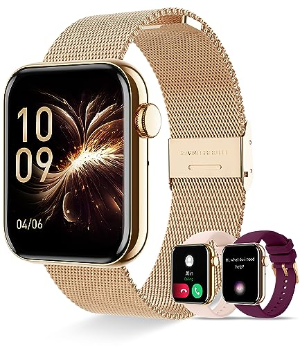 Erkwei Smartwatch Donna Effettua o Rispondi alle Chiamate 1.85 Orologio Fitness con Contapassi Frequenza Cardiaca Sonno SpO2 Smart Watch per iOS Android
