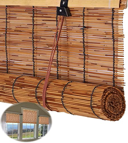 Schilfvorhang Bambus Jalousine bambusrollo für Balkon Garten Fenster Türen Küche Retro Bambus Rollo groß Seitenzugrollo