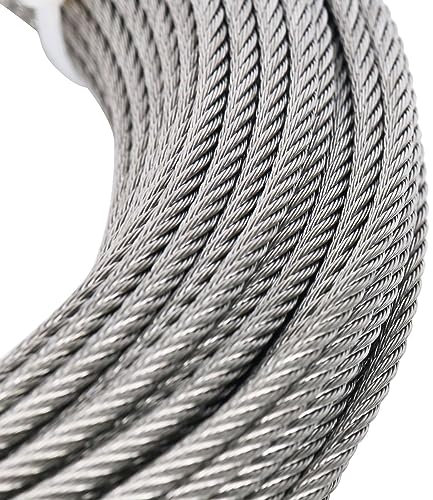 AviiSo Cavo Acciaio 10 mm, Cavo della Fune Metallica dell'aeromobile della Linea della Zip, Resistenza alla Rottura di 12000 libbre (Size : 25M/82ft)