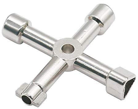 Chiavi Utili a 4 Vie, Chiave Incrociata per Servizio Sicuro a 4 Vie, Piccola Professionale in Metallo per Armadietto del Gas (Come mostrato86)