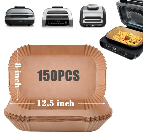 GOAUS Pergamentpapier-Einlagen, 29,2 x 15,2 cm, für Heißluftfritteuse, Toater-Ofen, rechteckiges Papier, Einweg-Papier, passend für Ninja Foodi FG551 Smart XL