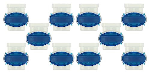 vhbw 10x Cable Connector for Boundary Wire compatible with Yard Force Robot Lawn Mower - Cable Clamps, Waterproof, Blue Transparent