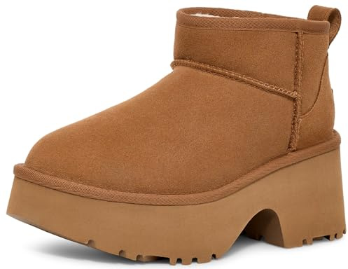 UGG Women's Classic Ultra Mini New Heights Boot, Chestnut, 9