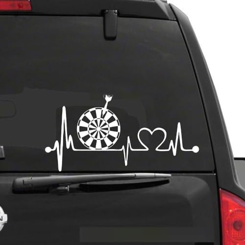 Rakelfix Herzschlag Dartscheibe ca.30cm Aufkleber Herzlinie Hobby Sticker Auto Lack Scheibe Autoaufkleber Darts Dart Dartscheibe Dartpfeil