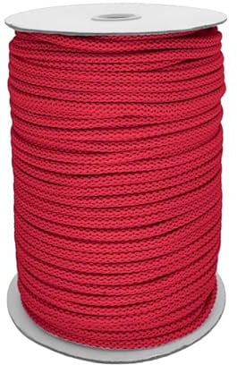 Polyester-Schnur 100m Kordel Seil Bekleidungskordel Makrameeschnur weiche Häkelbindung Ø ca. 6mm, Farbe:171 - rot