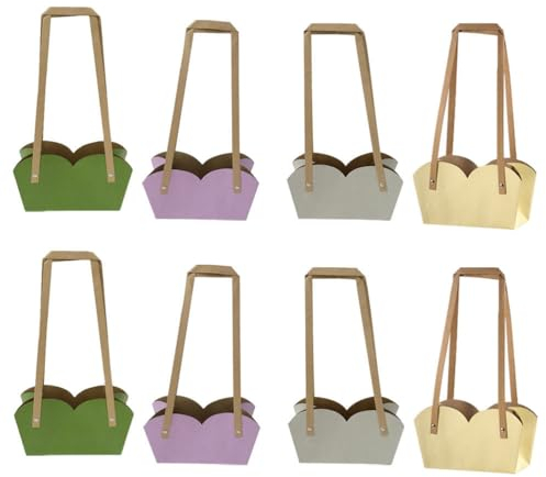BESPORTBLE 1 Satz 8St Blumentüte aus Kraftpapier Geschenkpapier Blumenkörbe aus Papier ablagekörbe kühlkorb einkaufskorb Pflanzenkorb tragbarer Blumenkorb wasserdicht Blumentasche