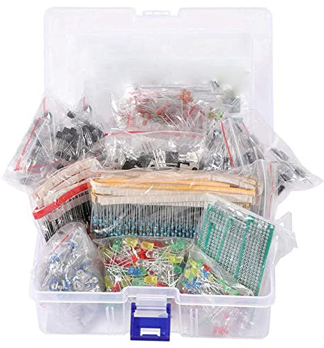 Qeunrtiy 1818 Piezas DIY Kit de Componentes ElectróNicos Surtido de Resistencias LED Triodo Capacitores Diodos PCB PotencióMetro Resistencia