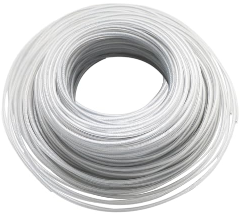 Atunee Linea di Taglio 3 mm X 40 Metri, Filo di Taglio in Acciaio per Il Taglio del Prato Filo d'Acciaio Linea di Taglio del Tosaerba