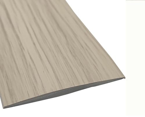 Bodenübergangsstreifen, selbstklebend, PVC-Bodenbelag, Schwellenstreifen, flaches Laminatprofil, Bodenbelag, Kantenleiste, graue Holzmaserung, 1 m x 5 cm