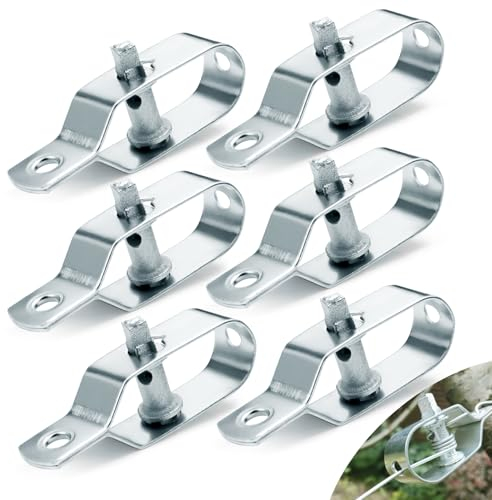 SWTYExt Drahtspanner Verzinkt 6 Stück Zaunspanner 95mm Spanndraht Maschendrahtzaun Silbrig Seilspanner Drahtzaun Spanner für Wildzaun Garten Forstzaun Poolplane Befestigung Knotengeflechtzaun Zubehör