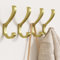 Gold Hanging Coat Hooks - Wall Mounted Heavy Duty Hooks (30LB), Large Metal Hooks For Towels, Backpacks, Hats, Jackets, Keys, Bags, Purse (4 Pack)