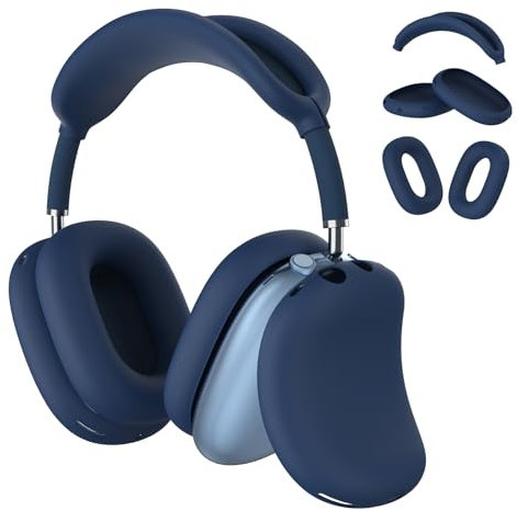 Apple AirPods Max Silicone Case - 7-in-1 Protection: Ear Cups Cover, Headband Protector, Sweat-Proof Ear Pad Cover (Navy Blue)