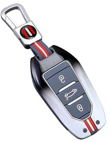 OTMIK Housses de clés de voiture en alliage de zinc noir et blanc dégradé pour 3008 208 308 508 408 307 4008 pour Citroën C4 C4L C3 C6 C3-XR Picasso DS3 DS4 DS5 3 bouton (A)