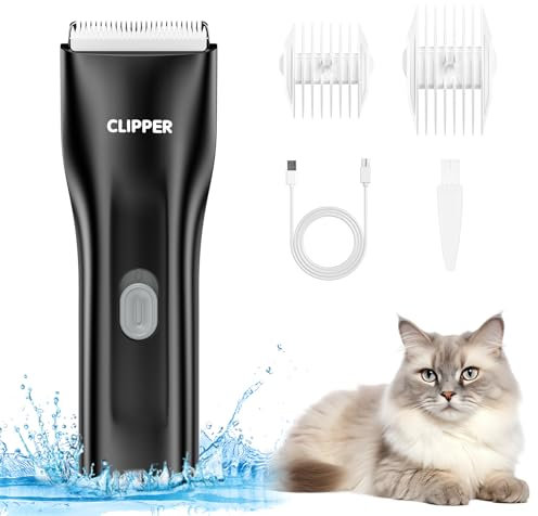 ORIA Haustier Trimmer, Leise Hundeschermaschine mit IPX7 Wasserdicht, USB Wiederaufladbarer Haartrimmer, Profi Tierhaarschneider für Hunde, Katzen