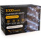CHRISTOW Cluster Christmas Tree Lights, White LED Fairy Lighting with Timer, Indoor & Outdoor, Mains Operated, 8 Light Modes Flashing & Static, Green Cable (1000 LED / 12.48m Lit Length)