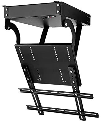 CAULO Motorized Tv Mount,0-90° Flip Down TV/Monitor Bracket,32-70 Inch Electric TV Lift,Remote Control Large Flip Down Motorized Pitched Roof (70)