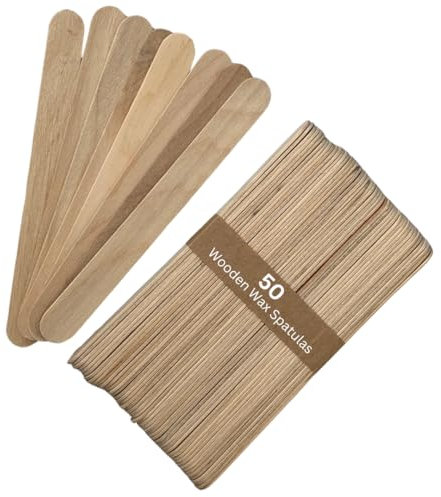 Vanity UK 50 pcs Wooden Wax Spatulas Disposable Salon Professional Quality Waxing Sticks Applicators Suitable For Warm and Hot Depilation Body Hair Removal