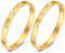 Ahokei Armreif Gold Armband Damen, 18K Gold Edelstahl Damen Schmuck 2PC Titan-Stahl Armband Set 18CM Edelstal Armbänder Armreifen,Geschenk für Sie Frauen