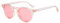 Long Keeper Retro Round Polarised Sunglasses Mens Womens Small Circle Sunglasses Classic Vintage Shades Unisex UV400 Protection Round Sun Glasses (Clear Pink Frame Pink Lens)