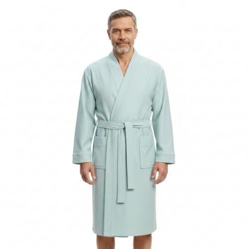 Ringella Damen/Herren Frottee-Bademantel, Langarm, saugstark, praktisch | Wickelmantel mit Bindegürtel für Sie & Ihn, pflegeleicht, saugstark, praktisch