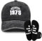 Hestya 50th Birthday Gifts Cap and Socks Set Including 1 Cotton Baseball Cap and 1 Pair of Calf Socks for Men