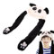 Gungtj Plüsch-Panda-, Plüsch-Kopfbedeckung, beleuchtete Wintermütze, Tier-Hoodie-, lustige Tiermütze, Panda-Kopfbedeckung, bewegliche Ohren, leuchtende Tiermütze,