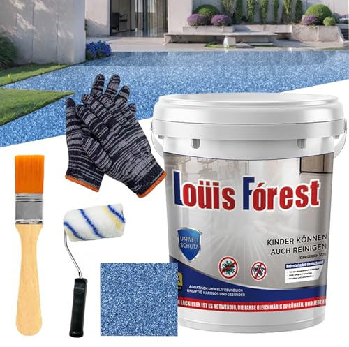 Vgpbphj Rivestimento per pavimenti epossidici ad alto lucido con effetto marmo, Vernice epossidica Louis Forest, vernice epossidica impermeabile a base d'acqua, antiscivolo, senza odore pungente (0,5