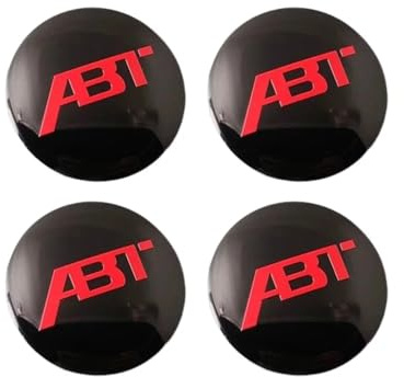 4 Stück Auto Nabendeckel Aufkleber, Radnabenabdeckung-Logo für ABT 56mm, Nabenkappen Abzeichen Sticker, Felgen Aufkleber,C