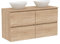 Baikal Mueble de Baño Klay. Mueble MONTADO. 2 Cajones Suspendido con Lavabo sobre Encimera. Armario de Baño. Lavabo Ceramico. 120cm Bardolino.