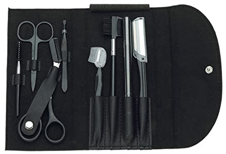 8-teiliges Beauty-Make-up-Set, Augenbrauen-Trimmer, Rasierer für Augenbrauenformer, Schere, Augenbrauenstift, Pinsel, Kamm, Gesichtspinzette
