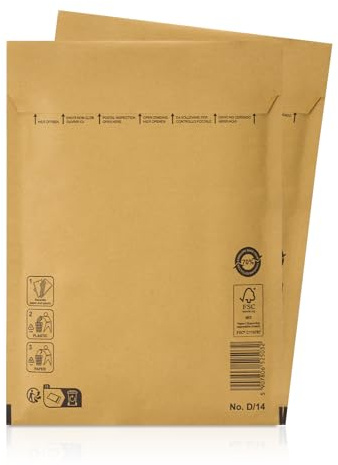 25stk Luftpolsterumschläge Polsterumschlag Versandtaschen Briefumschläge Luftpolstertaschen geeignet für DIN B5 / C5+, Versandverpackung mit Selbstklebeverschluss D4(200 x 275 mm) 14/D, Braun