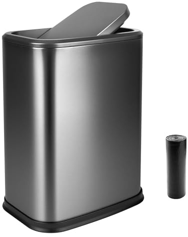 ZHABAYEN 8L/2.1Gal Small Stainless Steel Trash Bin with Swing Lid
