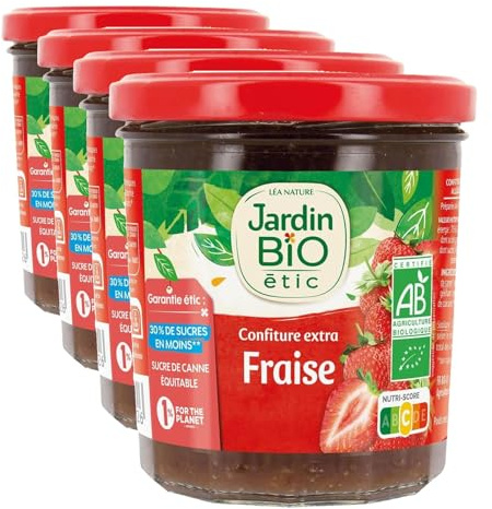 Jardin BiO étic - Bio extra Fraise 320g (Lot de 4)