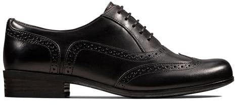 Clarks Womens Hamble Oak Derby, Black Leather, 3 E UK