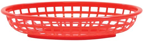 TableCraft Classic Oval Food Basket Red 24x15x5cm, 1074R, Single