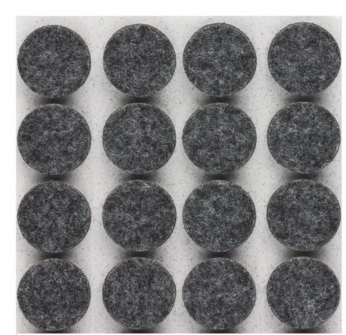 haggiy® Filzgleiter/Möbelgleiter/selbstklebend, rund, 1,7mm stark, Ø=25mm, grau (12 Stück)