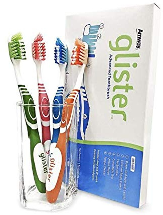 Amway Advanced Persona Glister Manual Toothbrush For Adults- Pack Of 4, Multicolor