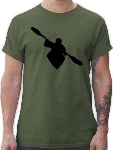 T-Shirt Herren - Wassersport - Kajak - XL - Army Grün - Schwimmer kanu Tshirt schwimmmotiv Kayak Shirt Schwimmen Rudern Shirts männer schwimm t-Shirts schwimmsport t sprüche für Spruch Mann