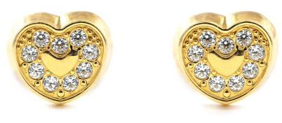 Damen & Kinder herz Ohrringe/Ohrstecker - Gelbgold 9 Karat (375)