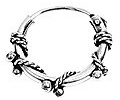 NKlaus Einzel 925 STERLING SILBER Keltische Celtic Bali Asea Creole mit kugeln 12mm 7115