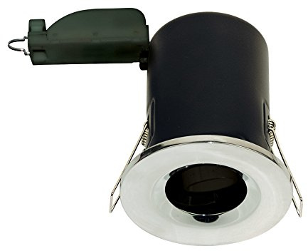 Luceco Fixed Fire Rated GU10 Downlight, Polished Chrome