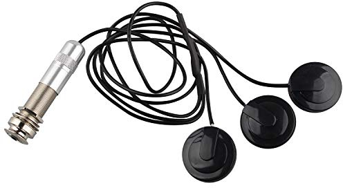 Futheda Autoadhesivo Pastilla Piezo Jack Disc 3-Transductor Micrófono para Guitarra Acústica Ukelele Mandolina Banjo Violín Instrumentos Universal