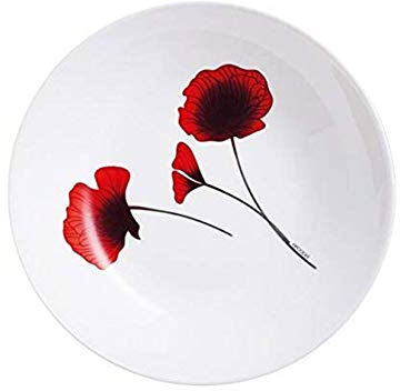 Luminarc Arcopal Bertille - Plato hondo (20 cm), diseño floral rojo y blanco