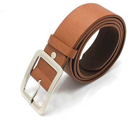 Gürtel Herren Leder,Ledergürtel Herren Einfacher Casual Kunstleder Herrengürtel Hüftgurt mit Gürtelschnalle für Jeans Business Anzug Verstellbarer Belt, 3.7cm Breit 108cm Lange (B, Free)