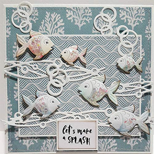 cA0boluoC Stanzschablonen, Fisch Metall Stanzform für DIY Handwerk Scrapbooking Kartenherstellung Album Geschenkbox Dekor Prägeschablone Metall Silber