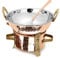 Zap Impex Original indisches 3-teiliges Servierset/Karahi, Angithi, Servierlöffel, Edelstahl mit Kupfer-Finish