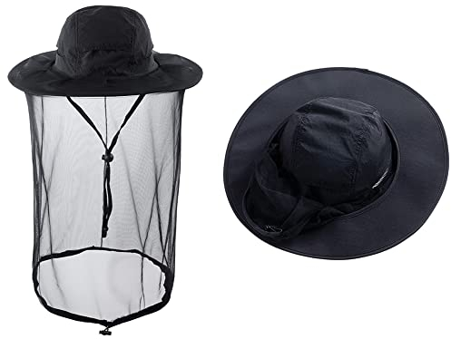 HunterBee Chapeau avec Filet en Maille moustiquaire intégré - pour Apiculture, Safari, randonnées, Jardinage