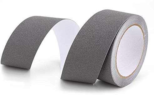 PEVA/PU Anti-Rutsch-Klebeband Gummi-Anti-Rutsch-Klebeband Trittstufe Rutschhemmender Sicherheitsstreifen 5 m für Treppen, Trittstufen.(Gray),Warnband