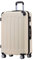 BEIBYE Hartschalen-Koffer Trolley Rollkoffer Reisekoffer Handgepäck 4 Rollen (M-L-XL-Set) (Creme White, L)